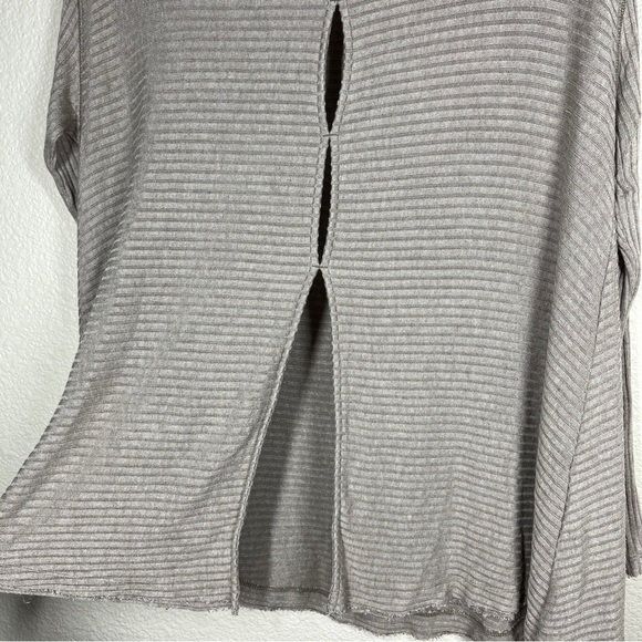 We The Free Top People Lover Ribbed Long‎ Sleeve Taupe Women’s Size Small - Picture 6 of 8